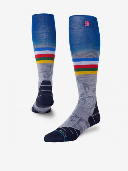 Stance Modro-šedé pánské vzorované podkolenky s příměsí vlny Stance JC 2