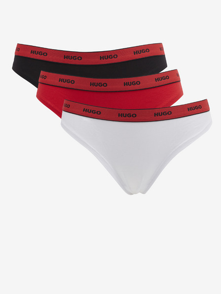 HUGO Triplet Thong Stripe Kalhotky 3 ks