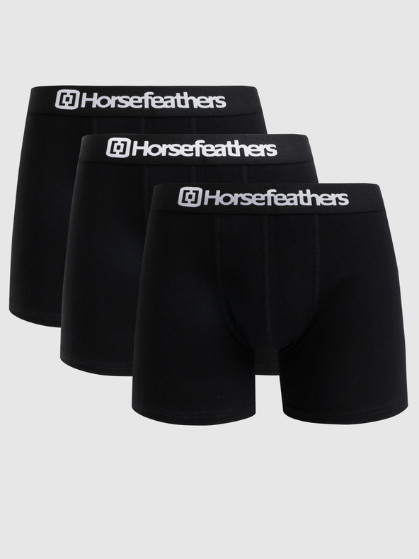 Horsefeathers Sada tří boxerek v černé barvě Horsefeathers Dynasty
