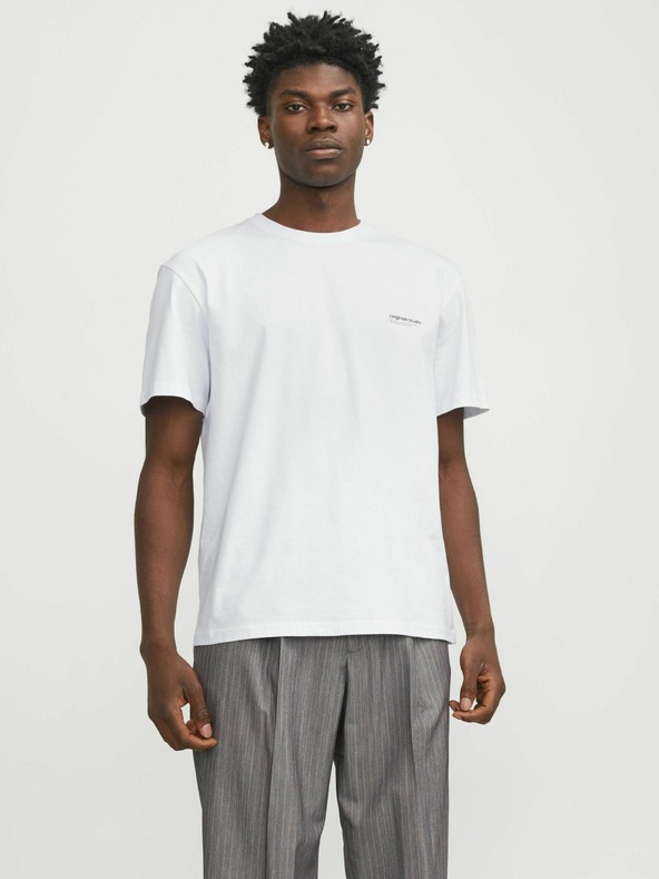 Jack & Jones Bílé pánské tričko Jack & Jones Vesterbro
