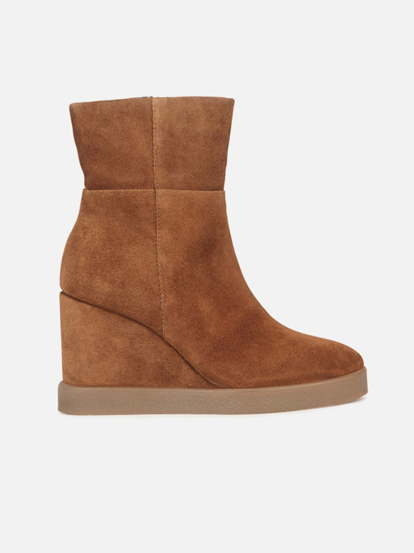 Geox Hnědá dámská kotníková obuv Geox Elidea Wedge