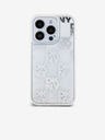 DKNY Liquid Glitter Checkered Pattern Zadní Kryt pro iPhone 15 Pro Transparent DKNY