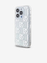 DKNY Liquid Glitter Checkered Pattern Zadní Kryt pro iPhone 15 Pro Transparent DKNY