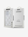 DKNY Liquid Glitter Checkered Pattern Zadní Kryt pro iPhone 15 Pro Transparent DKNY