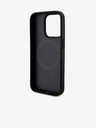 DKNY PU Leather Repeat Pattern Bottom Stripe MagSafe Zadní Kryt pro iPhone 14 Pro Max Black DKNY