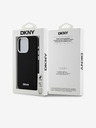 DKNY Liquid Silicone Silver Metal Logo Magsafe Zadní Kryt pro iPhone 15 Pro Black DKNY