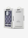DKNY PU Leather Checkered Pattern and Stripe Zadní Kryt pro iPhone 15 Pro Max Blue DKNY