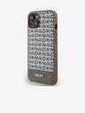 DKNY PU Leather Repeat Pattern Bottom Stripe Zadní Kryt pro iPhone 13 Brown DKNY