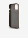 DKNY PU Leather Repeat Pattern Bottom Stripe Zadní Kryt pro iPhone 13 Brown DKNY