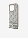 DKNY PU Leather Checkered Pattern and Stripe Zadní Kryt pro iPhone 13 Pro Max Beige DKNY