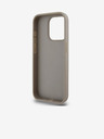 DKNY PU Leather Checkered Pattern and Stripe Zadní Kryt pro iPhone 13 Pro Max Beige DKNY