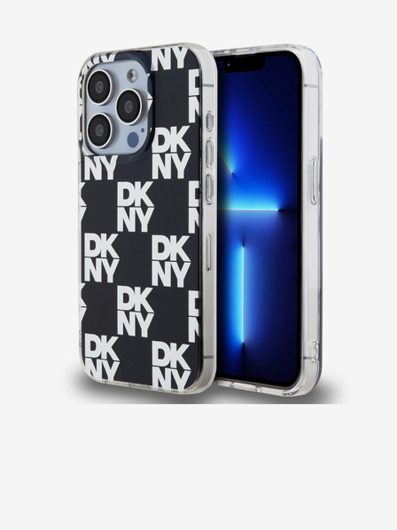 DKNY PC/TPU Checkered Pattern Zadní Kryt pro iPhone 15 Pro Black DKNY