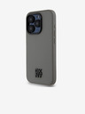 DKNY PU Leather Stack Logo Magsafe Zadní Kryt pro iPhone 15 Pro Grey DKNY