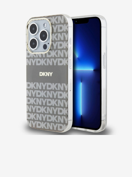 DKNY PC/TPU Repeat Pattern Tonal Stripe Magsafe Zadní Kryt pro iPhone 15 Pro Beige DKNY
