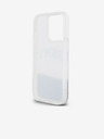DKNY Liquid Glitter Arch Logo Zadní Kryt pro iPhone 15 Pro Transparent DKNY