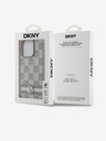 DKNY PU Leather Checkered Pattern and Stripe Zadní Kryt pro iPhone 13 Pro Beige DKNY
