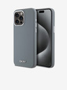 DKNY Liquid Silicone Silver Metal Logo Magsafe Zadní Kryt pro iPhone 15 Pro Max Grey DKNY