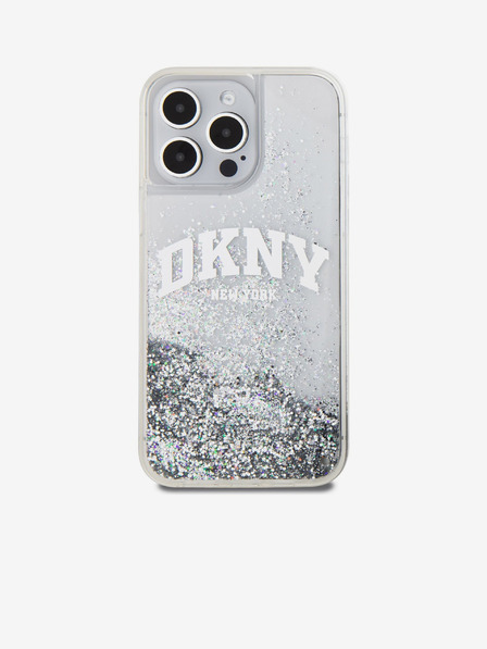 DKNY Liquid Glitter Arch Logo Zadní Kryt pro iPhone 15 Pro Max Transparent DKNY