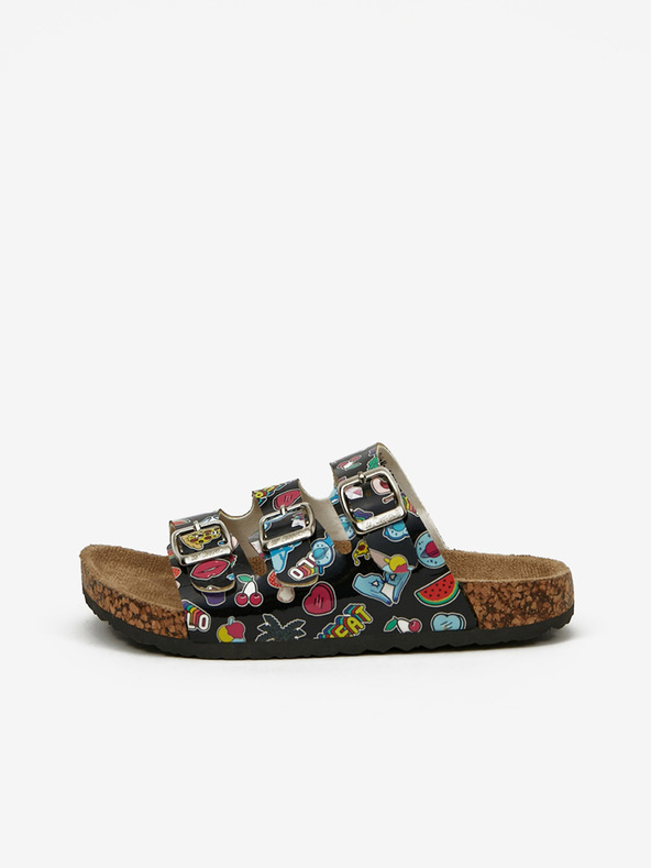 Lee Cooper Černé holčičí vzorované pantofle Lee Cooper