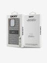 DKNY PU Leather Repeat Pattern Tonal Stripe Zadní Kryt pro iPhone 15 Pro Max Beige DKNY