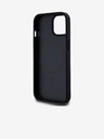 DKNY PU Leather Repeat Pattern Bottom Stripe MagSafe Zadní Kryt pro iPhone 15 Black DKNY