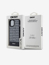 DKNY PU Leather Repeat Pattern Bottom Stripe MagSafe Zadní Kryt pro iPhone 15 Black DKNY