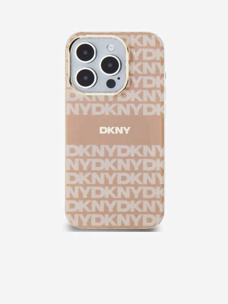 DKNY PC/TPU Repeat Pattern Tonal Stripe Magsafe Zadní Kryt pro iPhone 15 Pro Pink DKNY