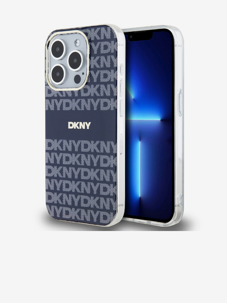 DKNY PC/TPU Repeat Pattern Tonal Stripe Magsafe Zadní Kryt pro iPhone 15 Pro Blue DKNY