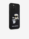 Karl Lagerfeld 3D Rubber Karl and Choupette Zadní Kryt pro iPhone 14 Black Karl Lagerfeld