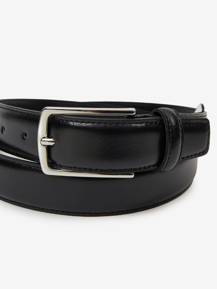 Jack & Jones Černý kožený pásek Jack & Jones Christopher