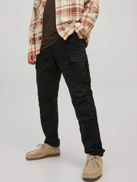 Jack & Jones Černé pánské kapsáčové kalhoty Jack & Jones Stace