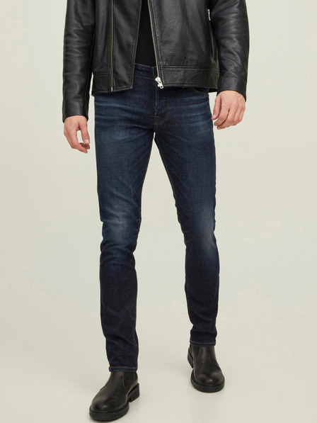 Jack & Jones Tmavě modré pánské slim fit džíny Jack & Jones Glenn