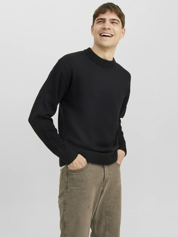 Jack & Jones Černý pánský svetr Jack & Jones Jack