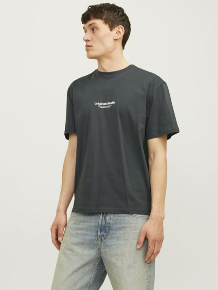 Jack & Jones Tmavě šedé pánské tričko Jack & Jones Vesterbro