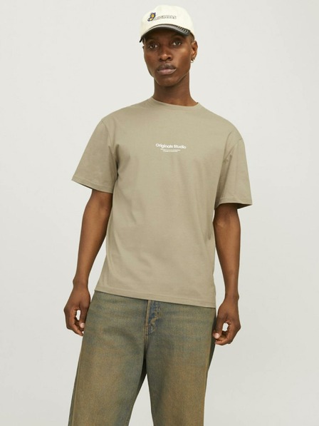 Jack & Jones Béžové pánské tričko Jack & Jones Vesterbro