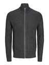 Jack & Jones Šedý pánský svetr na zip Jack & Jones Lewis