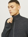 Jack & Jones Šedý pánský svetr na zip Jack & Jones Lewis