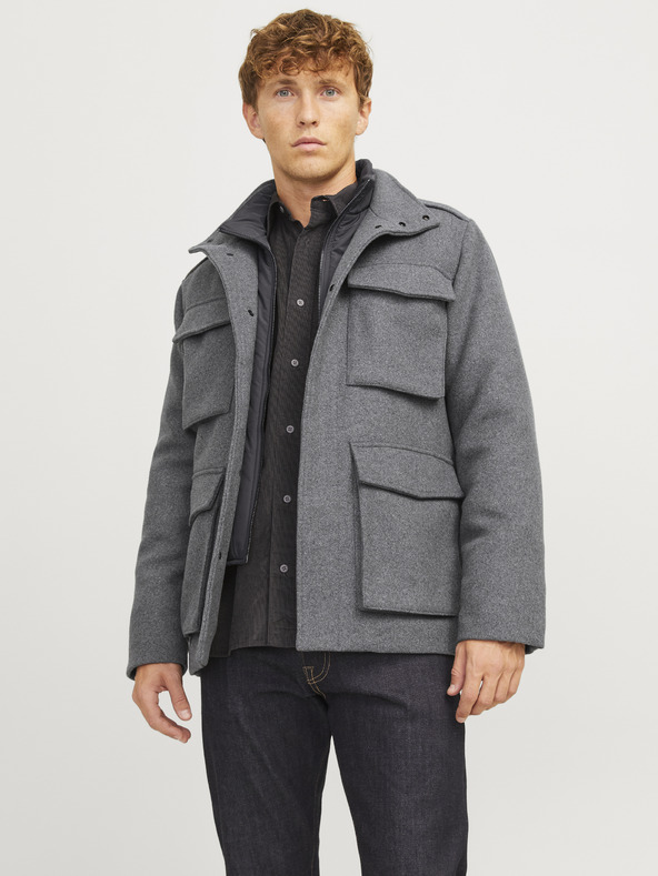 Jack & Jones Šedá pánská bunda Jack & Jones