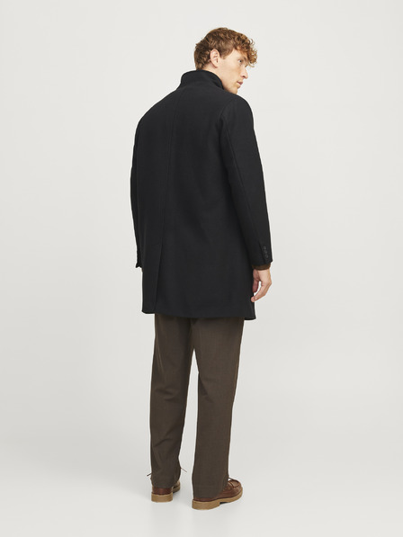 Jack & Jones Černý pánský kabát Jack & Jones Wilson
