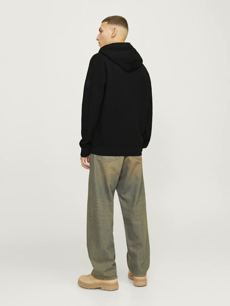 Jack & Jones Černý pánský svetr s kapucí Jack & Jones Aero