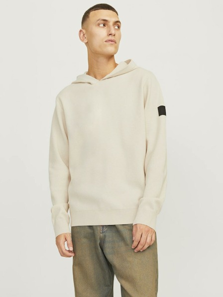 Jack & Jones Krémová pánská mikina s kapucí Jack & Jones Aero
