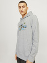 Jack & Jones Světle šedá pánská mikina s kapucí Jack & Jones Outdoor