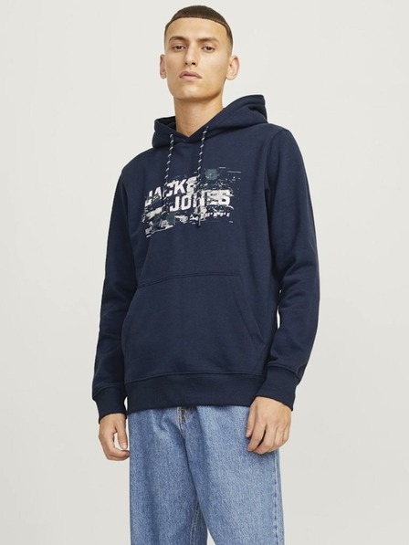 Jack & Jones Tmavě modrá pánská mikina s kapucí Jack & Jones Outdoor