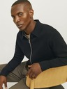 Jack & Jones Černý pánský svetr na zip Jack & Jones Milano