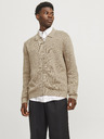 Jack & Jones Béžový pánský svetr na zip Jack & Jones Milano
