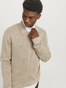 Jack & Jones Béžový pánský svetr na zip Jack & Jones Milano