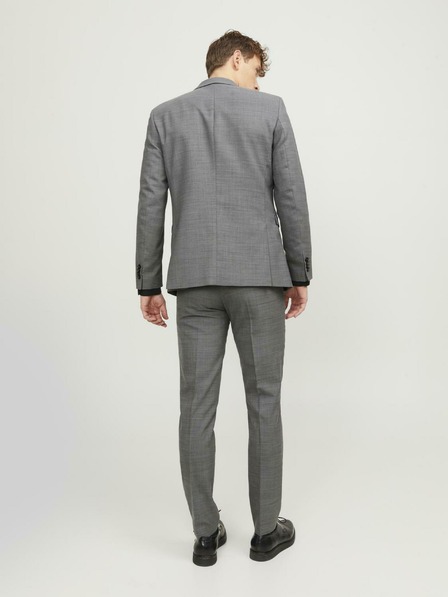 Jack & Jones Tmavě šedé pánské oblekové kalhoty s příměsí vlny Jack & Jones Solaris