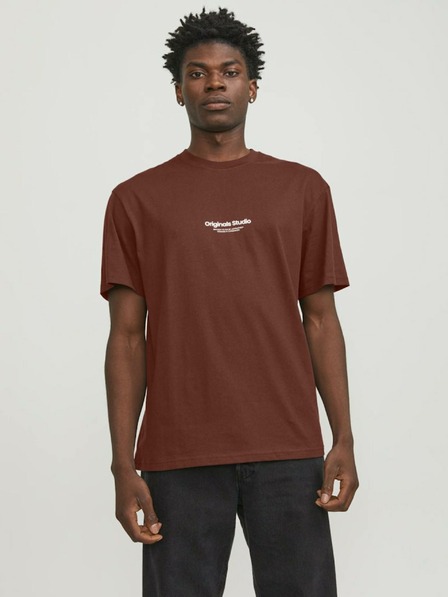Jack & Jones Hnědé pánské tričko Jack & Jones Vesterbro