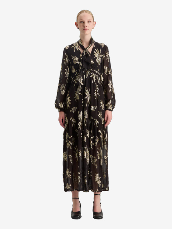 Scotch & Soda Černé dámské vzorované šaty s lurexem Scotch & Soda