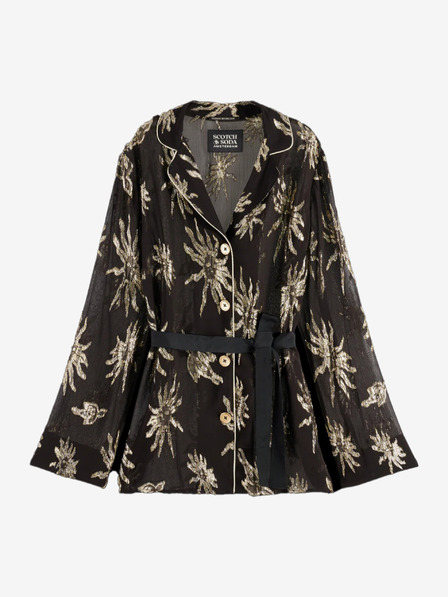 Scotch & Soda Černé dámské vzorované sako Scotch & Soda